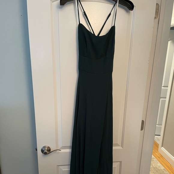 Lulus Dreamy Romance Forest Green Backless Maxi Dress Size M - Picture 3 of 4